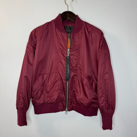 Daniel Patrick Hero Bomber Jacket Fleece Lined Maroon Men's L - Picture 1 of 14